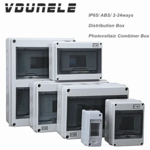 IP65 Distribution Box for dc Breaker HT-2-24WAY PC /ABS Plastic Outdoor Electrical Junction Box Photovoltaic Comniner Enclosure