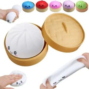 Colorful Simulated Dumpling Squishy Relaxing Relieve Anxiety Antistress Enhance Happiness Reusable Rebound Squeeze Reliever Toy