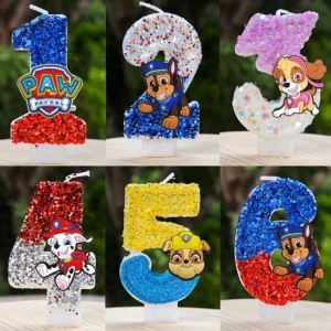 Paw Patrol Candle 0-9 Number Candle Paw Patrol Cartoon Character Party Cake Plug-in Birthday Cake Decoration Baby Shower Gift