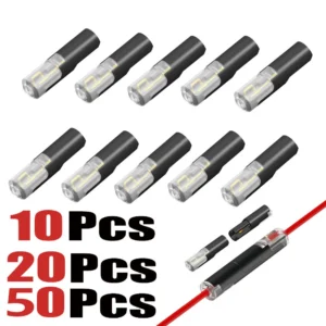 10Pcs/20Pcs/50Pcs 1-Way Quick-Connect Cable Connectors - No Soldering, Single Wire, with Locking Buckle, Black and Transparent, Easy and Quick Wiring, No Need to Strip Wires, Electrical Connectors, Quick Connection