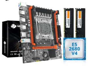 MOUGOL X99 Gaming Motherboard Kit with Intel Xeon E5 2680 V4 & DDR4 8Gx2 2133MHz Dual Channel ECC RAM M.2 NVME for Desktop PC