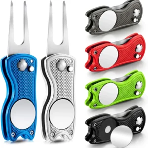 1/2pc Foldable Golf Divot Repair Tool with Golf Ball Tool Pitch Groove Cleaner Golf Accessories Putting Green Fork Training Aids