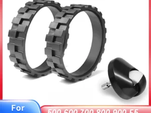 Replacement Tires for IRobot Roomba Vacuum 500, 600, 700, 800, 900, E5, E6, i7 Series, A Pair of Tires and Front Caster Wheel As