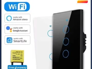 TNCE Tuya US WiFi or zigbee Smart Wall Switch 1/2/3/4 Gang Wire Touch Sensor LED Light Switches Smart Home Alexa Google Home