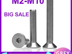 304 Stainless Steel DIN7991 Countersunk Head Hex Socket Screws Bolt Allen Thread Machine Metal Screws M2 M2.5 M3 M4 M5 M6 M8 M10