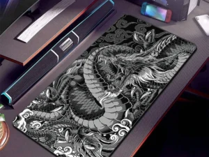 Black and White Dragon Large Mouse Mat Gaming Mousepad Big Rubber Base Mouse Pad Purple Deskpad Eyboard Mats Mousepads 400x900
