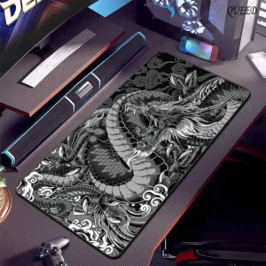 Black and White Dragon Large Mouse Mat Gaming Mousepad Big Rubber Base Mouse Pad Purple Deskpad Eyboard Mats Mousepads 400x900