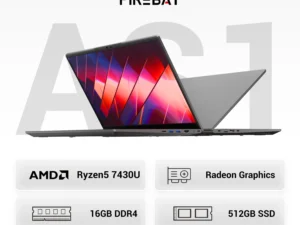 Firebat AS11 Laptop AMD R5 7430u CPU 16GB RAM SSD 512GB Lightweight Business Computer Windows 15.6 Inch Notebook BT5.2 WiFi6