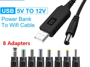 OLAF USB to DC Power Cable 5V To 12V Boost Converter 8 Adapters USB to DC Jack Charging Cable for Wifi Router Mini Fan Speaker