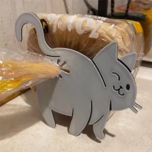 Hot Sale 2pcs 3D Cat Butt Bread Bag Clip Snack Bag Sealing Clip Novelty Kitchen Gadget Food Storage Bag Clip For Cat Lovers
