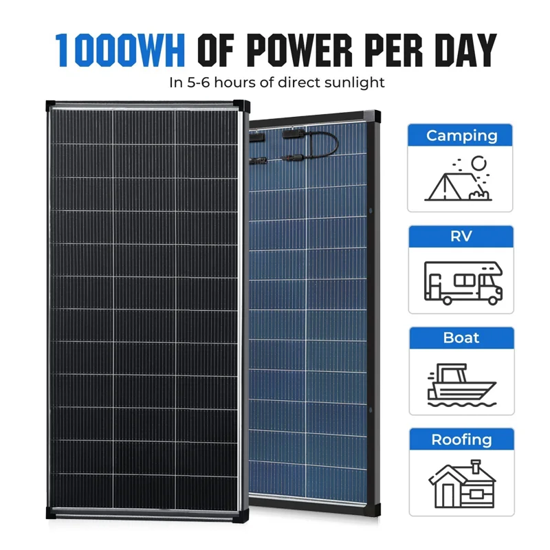 AeternaSol 400W/200W Watt N-Type Solar Panel 12V Monocrystalline Solar Panel 18BB Cells High Efficiency Module RV Marine Boat Caravan Off Grid Monocrystalline Solar Panels Charging 12V Camping/Home/RV CE 25% High-Efficiency PV Power for Home Rooftop 18BB