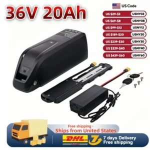Hailong Electric Scooter Battery 36V 48V 15Ah-20Ah for 250W~1800W Motorcycle/bicycle Waterproof LithiumBattery + Charger