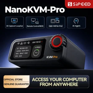 Sipeed NanoKVM-Pro PiKVM 4K IP-KVM GbE WiFi6 PoE Remote Control HomeLab Server NAS AI Agent HDMI second screen led strip