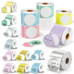 Munbyn/Nelko Holographic Laser Label Sticker Matte Silver Thermal Paper for M110 M220 M200 E210 P50 PM220 DETONG P1 WP9520 Maker