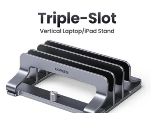 UGREEN Vertical Laptop Stand For MacBook Air Pro Triple Slots Aluminum Notebook Stand For MacBook Pro Tablet iPad Phone Holder