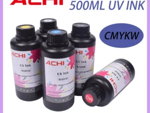 CMYKW 5*500ML UV Ink for R1390 L800 XP600 TX800 Printhead for UV A3 A4 A5 6090 Flatbed Inkjet Printer US Stock