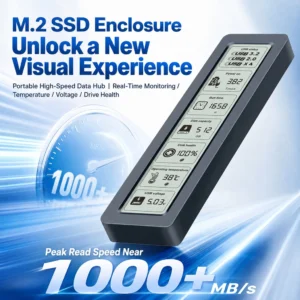 M.2 NVMe SATA SSD Enclosure Visual Smart SSD Case USB 3.2 Gen 2 10Gbps NVMe PCI-E 20Gpbs