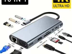 USB C Hub 4K 30Hz Type-C to HDTV Compatible USB 3.0 Adapter 10-in-1 Type-C Hub Docking Station PD 87W USB C Splitter for MacBook