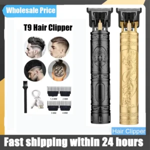 T9 Vintage Hair Trimmer USB Fast Charging Hair Cutting Machine Electric Hair Clipper Portable Shaver Barber Professional Barber