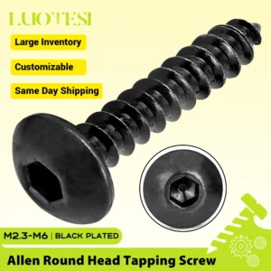 Hex Socket Round Head Self Tapping Screw Black Plated M2 M2.3 M2.5 M2.6 M3 M3.5 M4 M5 M6 Hexagon Button Head Screws for Wood