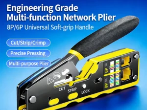 Kebidumei RJ45 Crimp Plier Pass Through Ethernet Modular Plug Crimping Tool for Cat6 Cat5/5e RJ45 Connectors 8P6P RJ11 Connector