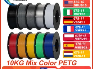 10KG 1.75mm PETG Filament Tangle-Free, High Quality 3D Printing Eco-friendly Plastic Consumables 22LBS, Vacuum Packaging 3D Printing