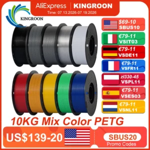 10KG 1.75mm PETG Filament Tangle-Free, High Quality 3D Printing Eco-friendly Plastic Consumables 22LBS, Vacuum Packaging 3D Printing