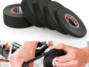15M 9/15/19/25/32MM Heat-resistant Adhesive Cloth Fabric Tape For Automotive Cable Tape Harness Wiring Loom Electrical Heat Tape