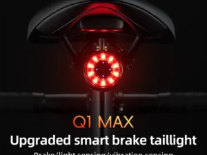 ROCKBROS Smart Bicycle Taillight Type-C Charging Auto Brake Sensing LED Rear Light Aluminum Alloy Bike Lamp Accessories Q1MAX