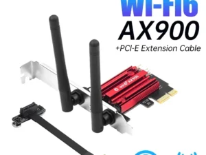 WiFi 6 Network Card PCIe X1 Dual-Band Wireless 2.4G/5GHz 5.4 Wi-Fi6 Bluetooth High Speed Antennas for Windows 10/11 Desktop PC