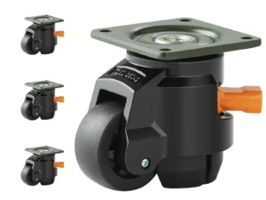 SucceBuy 4 Pcs Leveling Casters Heavy Duty Swivel Caster Wheels with Handle Design Height Adjustable Feet for Workbench Machine