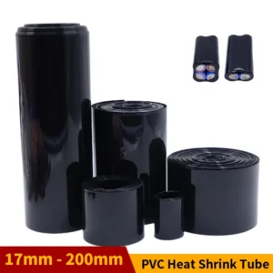 18650 Lithium Battery Heat Shrink Tube Width 17mm ~ 200mm Li-ion Wrap Cover Skin PVC Shrinkable Film Black Insulation Sheath