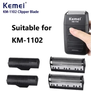 1Set Clipper Blade for Kemei Km-1102 Clipper Electric Shaver Parts Net Replacable and Durable Stainless Steel Material