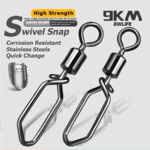 Fishing Swivels Snap 25~100Pcs Stainless Steel Fishing Rolling Barrel Swivel Interlock Clip Fishing Lure Connector Saltwater