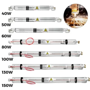 VEVOR Laser Tube 40W 50W 60W 80W 100W 130W 150W, 700mm to 1830mm Length, Glass 80mm Dia Long Service Life for Laser Machine