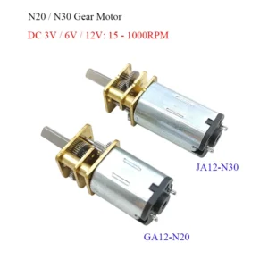 DC 3V/6V/12V N20 N30 Mini Metal Gear Motor Straight Output Shaft 15-1000RPM Slow Speed High Torque WormAll Metal gearbox Motor