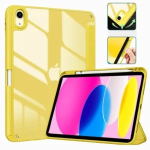 For iPad 10th 11th Generation 2022 Case with Pencil Holder Hybrid Slim Tri-fold Stand Protective Cover