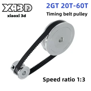 60T 20Teeth Belt Width 10mm 2GT Timing Belt Pulley Set Tensioning Wheel Bore 3~12mm Reduction 3:1GT2 Synchronous Pulley Belt Kit