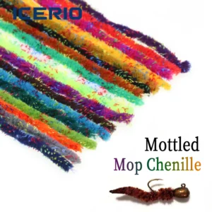 ICERIO 6~7mm 3M/Pack Fly Tying Material Mottled Mop Chenille for Stone Flies Emerging Caddis Nymphs Larvae Woolly Bugger