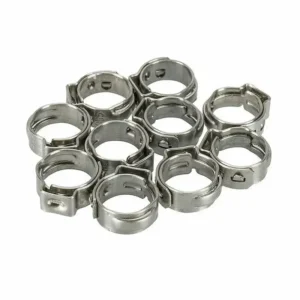 25pcs Clamps Single Ear Stepless 6.5-38.1mm 304 Stainless Steel Hose Clamps Cinch Clamp Rings For Sealing Kinds Of Hose
