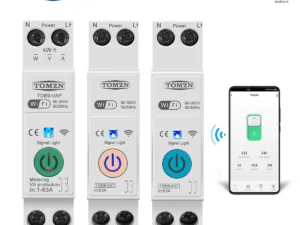 TOMZN 63A 1P+N WIFI Smart Switch Energy Meter kWh Metering Monitoring Timer Relay MCB TUYA Smartlife Voltage Current Protection
