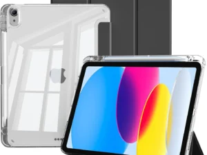 Clear Crystal Tablet Case With Pen Slot For iPad 10th 11th Gen A16 2025 2022 11'' 10.9'' PU Leather Flip Magnetic Stand Cases