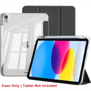 Clear Crystal Tablet Case With Pen Slot For iPad 10th 11th Gen A16 2025 2022 11'' 10.9'' PU Leather Flip Magnetic Stand Cases