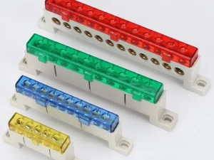 Zero Wire Terminal 3/4/5/6/7/10-Hole Distribution Box Terminal Block Dustproof Ground Copper Bar Bridge Type Busbar With Cover