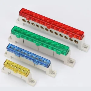 Zero Wire Terminal 3/4/5/6/7/10-Hole Distribution Box Terminal Block Dustproof Ground Copper Bar Bridge Type Busbar With Cover