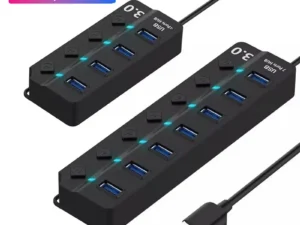 High Speed Multi Port USB 2.0 HUB Adapter USB 3.0 Hub Expander USB Splitter Multiple Extender With LED Lamp Switch For PC Laptop