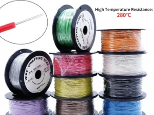 5M/20M PTFE Silver Plated Copper Wire 38/36/34/30/28/26 AWG Micro Fine UL1423 High Temperature Electronic DIY Single Core Cable