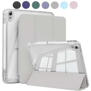 Case For iPad 10th 2022/11th 2025 A16 Case with Pencil Holder, Hard Clear Transparent Back & Soft TPU Shockproof Frame Cover