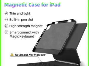 GOOJODOQ Magnetic Case for iPad Pro 11 13 2024 M4 Air 6 Air 4/5 iPad Pro 12.9 Magic Keyboard Compatible Case Pencil Holder