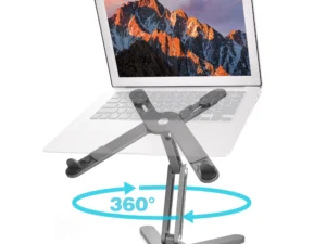 Foldable Laptop Stand 360°Rotation Notebook Table Adjustable Aluminum Alloy Holder Portable X Type Bracket for 10-17 inch Laptop